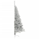 Artificial Half Christmas Tree with Stand Silver 180 cm PET - Side View