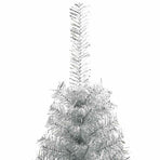 Artificial Half Christmas Tree with Stand Silver 210 cm PET