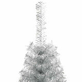 Artificial Half Christmas Tree with Stand Silver 240 cm PET