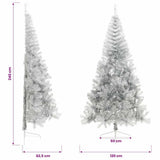 Artificial Half Christmas Tree with Stand Silver 240 cm PET