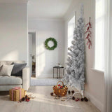 Artificial Half Christmas Tree with Stand Silver 240 cm PET