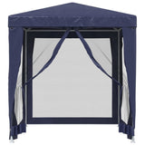 Party Tent with 4 Mesh Sidewalls Blue 2x2 m HDPE
