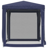 Party Tent with 4 Mesh Sidewalls Blue 2x2 m HDPE - Top-Down View