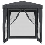 Party Tent with 4 Mesh Sidewalls Anthracite 2x2 m HDPE