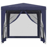 Party Tent with 4 Mesh Sidewalls Blue 2.5x2.5 m HDPE - Side View