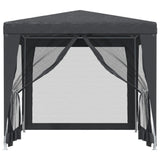 Party Tent with 4 Mesh Sidewalls Anthracite 2.5x2.5 m HDPE