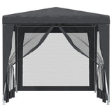 Party Tent with 4 Mesh Sidewalls Anthracite 2.5x2.5 m HDPE - Side View