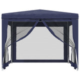 Party Tent with 4 Mesh Sidewalls Blue 3x3 m HDPE - Side View