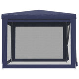 Party Tent with 4 Mesh Sidewalls Blue 3x3 m HDPE - Top-Down View