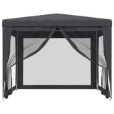 Party Tent with 4 Mesh Sidewalls Anthracite 3x3 m HDPE - Side View