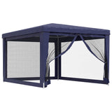 Party Tent with 4 Mesh Sidewalls Blue 3x4 m HDPE