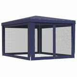 Party Tent with 4 Mesh Sidewalls Blue 3x4 m HDPE - Side View