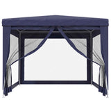 Party Tent with 4 Mesh Sidewalls Blue 3x4 m HDPE