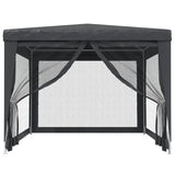 Party Tent with 4 Mesh Sidewalls Anthracite 3x4 m HDPE