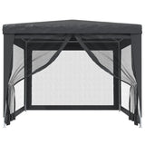 Party Tent with 4 Mesh Sidewalls Anthracite 3x4 m HDPE - Side View