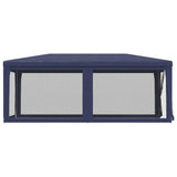 Party Tent with 6 Mesh Sidewalls Blue 3x6 m HDPE