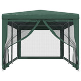 Party Tent with 6 Mesh Sidewalls Green 3x6 m HDPE - Side View
