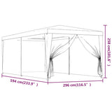 Party Tent with 6 Mesh Sidewalls Green 3x6 m HDPE - Close-Up Angle
