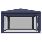 Party Tent with 6 Mesh Sidewalls Blue 6x4 m HDPE