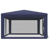 Party Tent with 6 Mesh Sidewalls Blue 6x4 m HDPE - Top-Down View