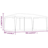 Party Tent with 6 Mesh Sidewalls Blue 6x4 m HDPE - Close-Up Angle