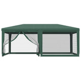 Party Tent with 6 Mesh Sidewalls Green 6x4 m HDPE - Side View