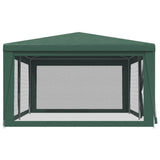 Party Tent with 6 Mesh Sidewalls Green 6x4 m HDPE - Top-Down View