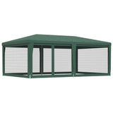 Party Tent with 6 Mesh Sidewalls Green 6x4 m HDPE