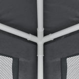 Party Tent with 6 Mesh Sidewalls Anthracite 6x4 m HDPE - Rear View