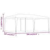 Party Tent with 6 Mesh Sidewalls Anthracite 6x4 m HDPE - Close-Up Angle