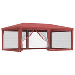Party Tent with 6 Mesh Sidewalls Red 6x4 m HDPE