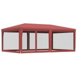 Party Tent with 6 Mesh Sidewalls Red 6x4 m HDPE