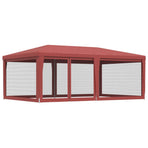 Party Tent with 6 Mesh Sidewalls Red 6x4 m HDPE