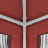 Party Tent with 6 Mesh Sidewalls Red 6x4 m HDPE - Rear View