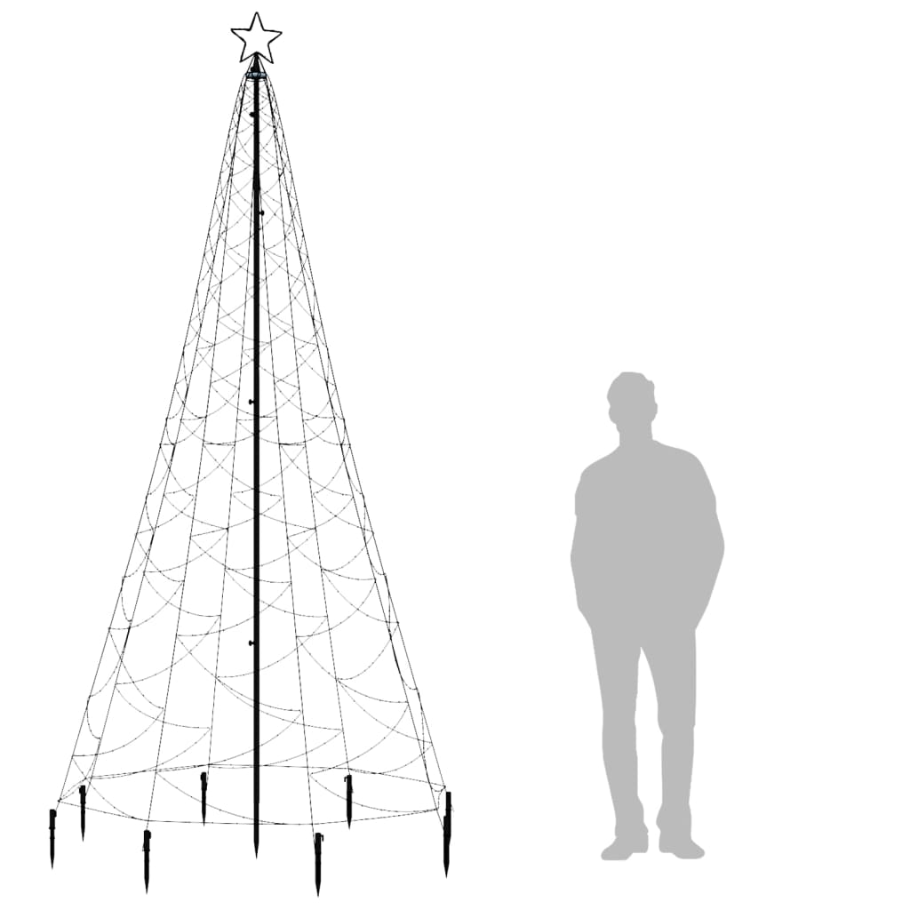 Christmas Tree with Spike Cold White 500 LEDs 300 cm