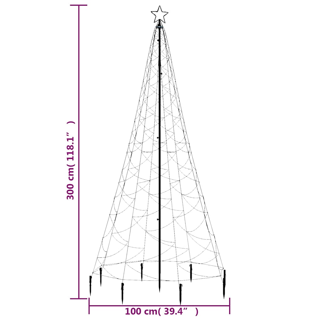 Christmas Tree with Spike Blue 500 LEDs 300 cm