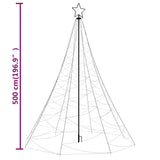 Christmas Tree with Spike Warm White 1400 LEDs 500 cm - Rear View