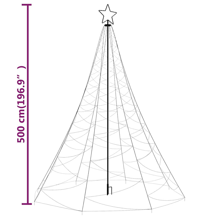 Christmas Tree with Spike Colourful 1400 LEDs 500 cm
