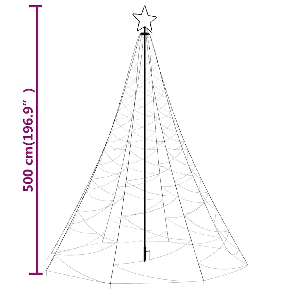 Christmas Tree with Spike Blue 1400 LEDs 500 cm