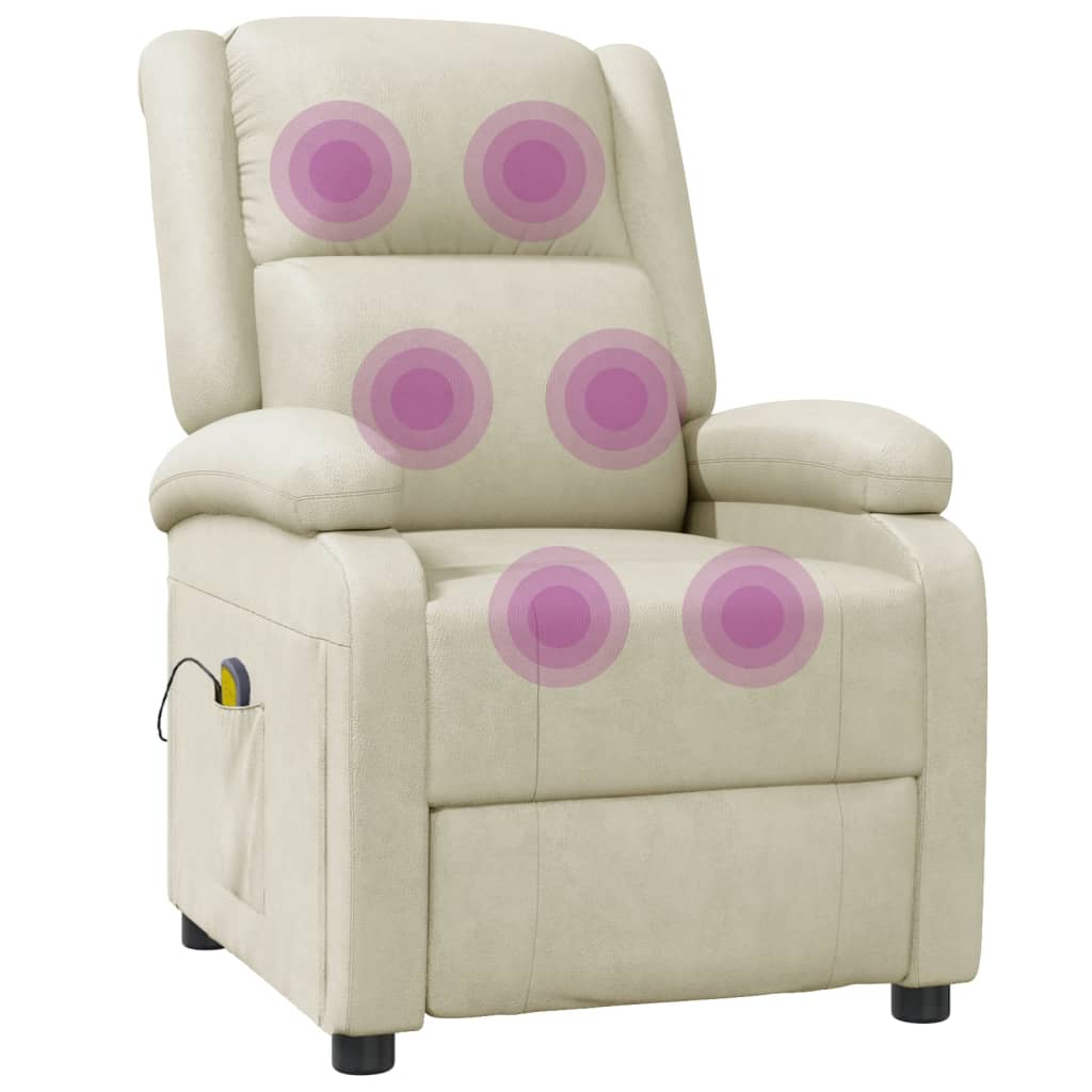 Massage Chair Cream Faux Leather
