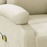 Massage Chair Cream Faux Leather - Low Angle
