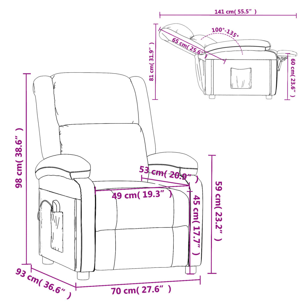 Massage Chair Cream Faux Leather