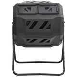 Garden Compost Bin Black 73x64x95 cm 160 L - Front View