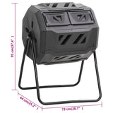 Garden Compost Bin Black 73x64x95 cm 160 L - Close-Up Angle