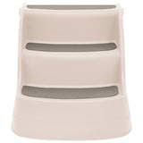 Folding 3-Step Dog Stairs Cream 50x38x38 cm Plastic