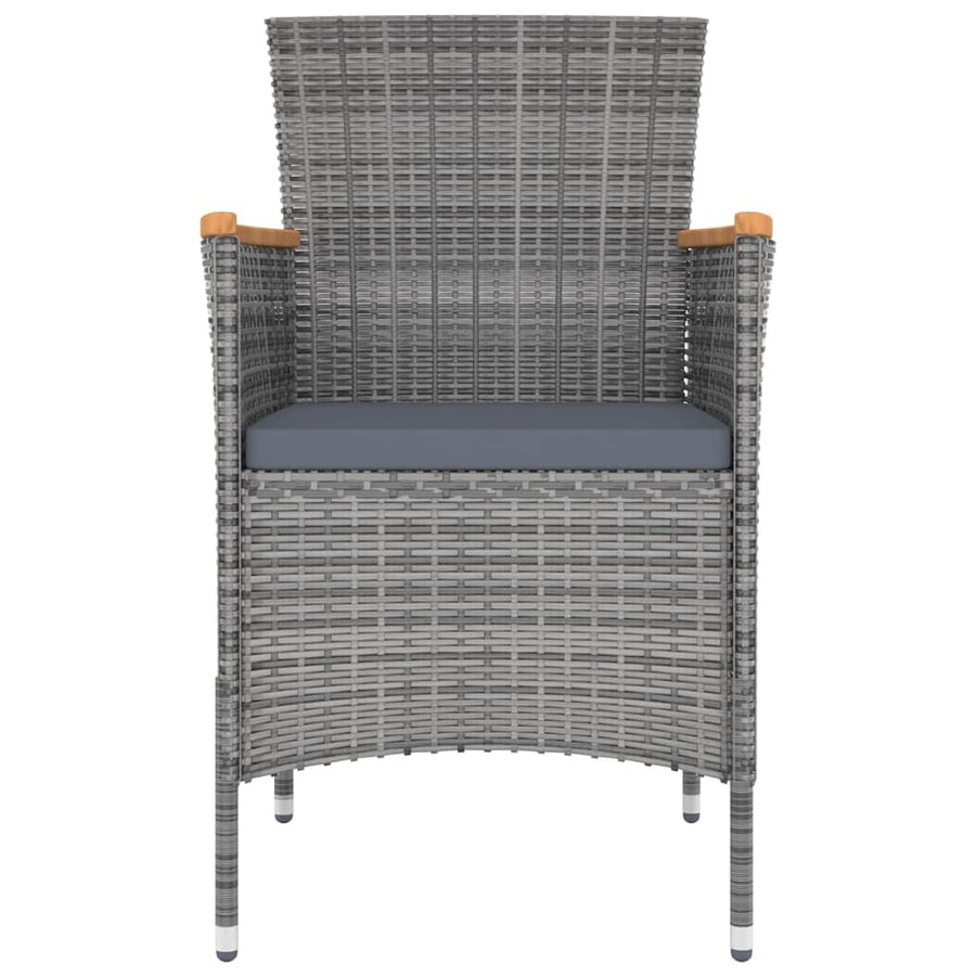 9 Piece Garden Dining Set with Cushions Grey