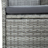 9 Piece Garden Dining Set with Cushions Grey - Rear View