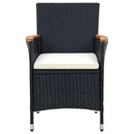 11 Piece Garden Dining Set with Cushions Black