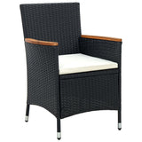 9 Piece Garden Dining Set with Cushions Black - Top-Down View