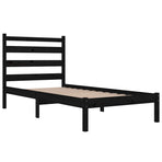 Bed Frame without Mattress Black Solid Wood Pine 90x190 cm